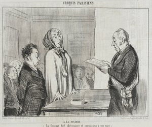 At the Town Hall by Honoré Daumier